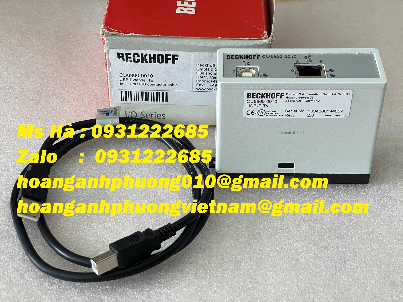 Bộ điều khiển EtherCAT với cổng USB Beckhoff CU8800-0010
